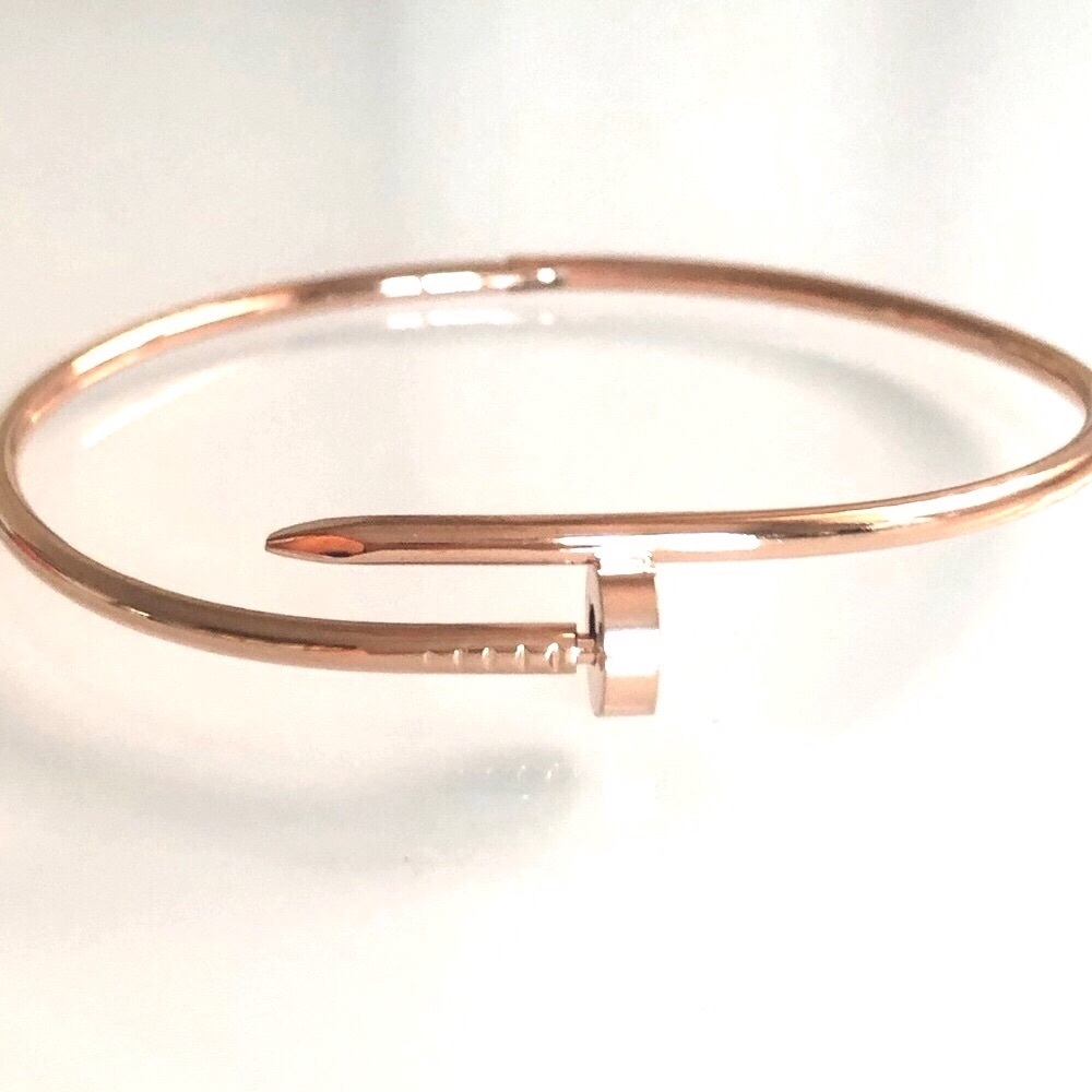 Rose Gold Small Model Thin Nail Bracelet .